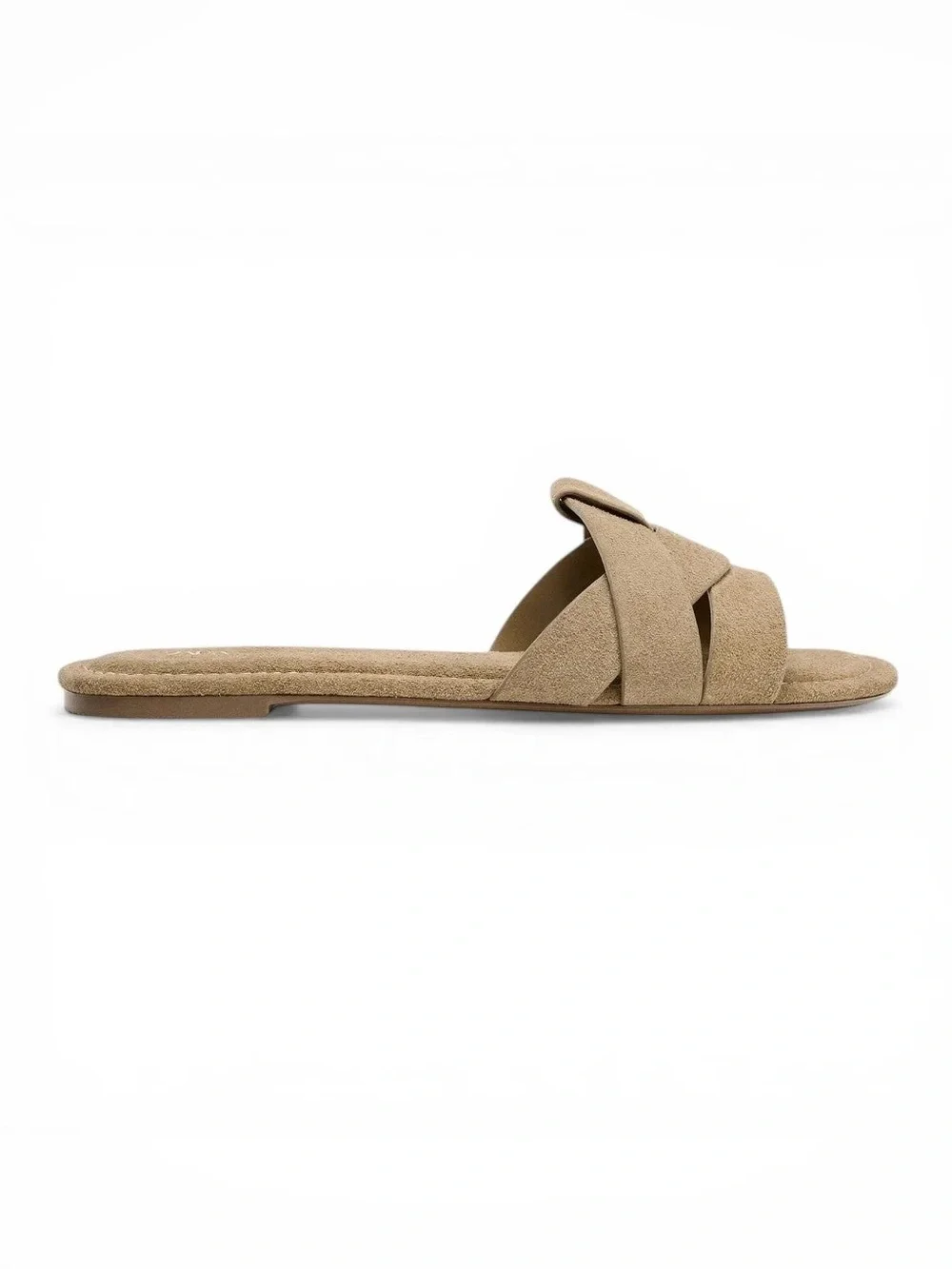 LIKE NEW Zara Criss Cross Split Suede Flat Sandals, Size 39 - Picture 4 of 8